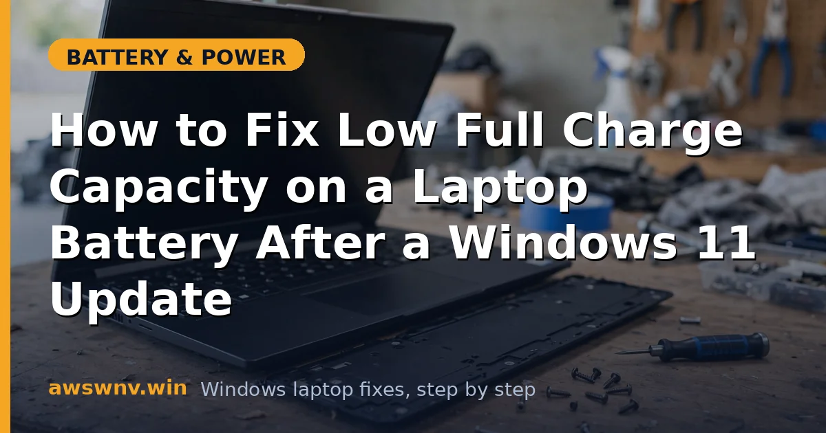 How to Fix Low Full Charge Capacity on a Laptop Battery After a Windows 11 Update