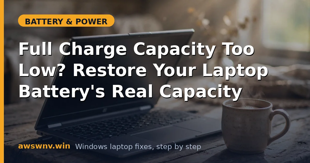 Full Charge Capacity Too Low? Restore Your Laptop Battery's Real Capacity