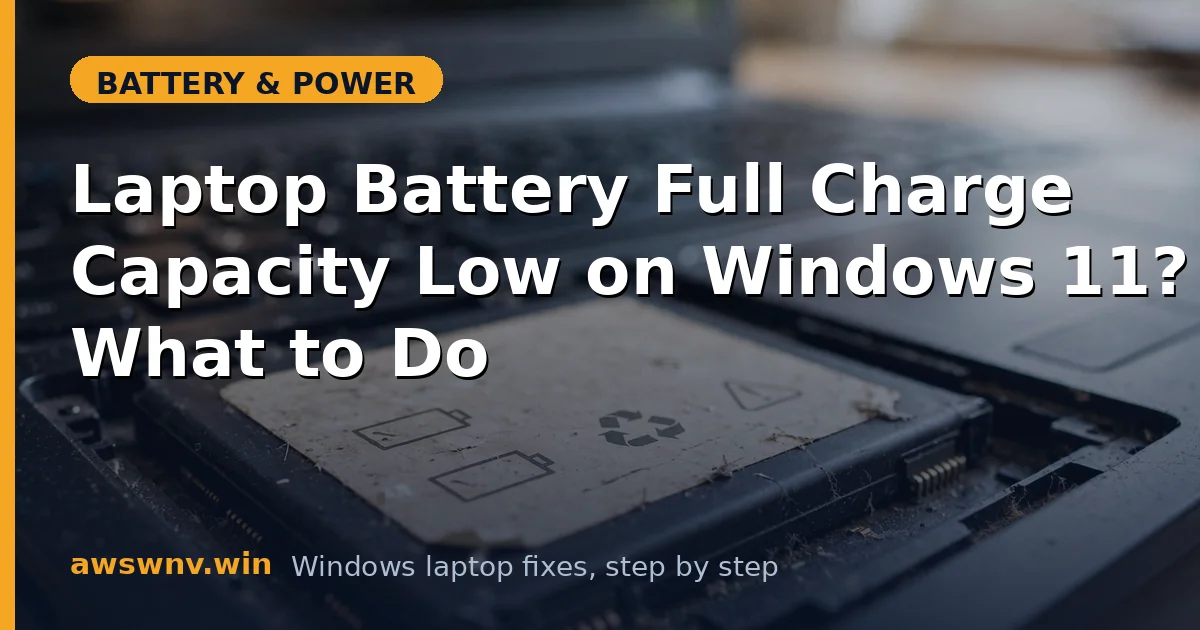 Laptop Battery Full Charge Capacity Low on Windows 11? What to Do