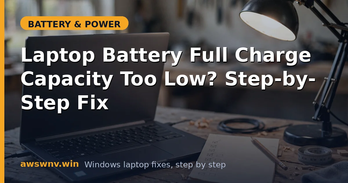 Laptop Battery Full Charge Capacity Too Low? Step-by-Step Fix