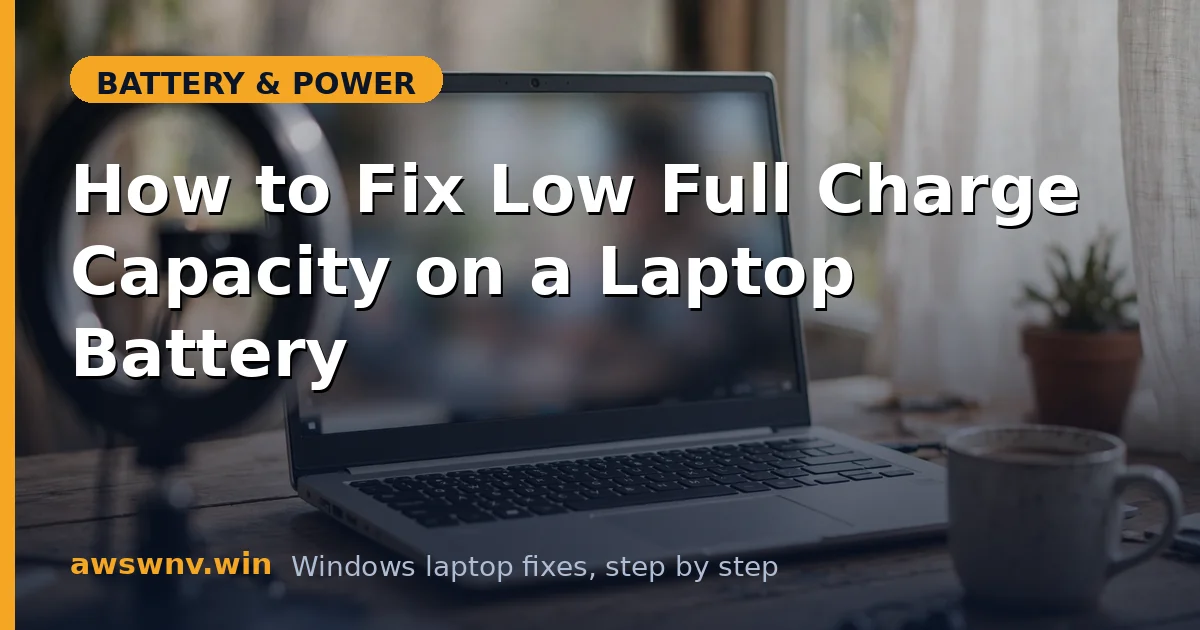 How to Fix Low Full Charge Capacity on a Laptop Battery