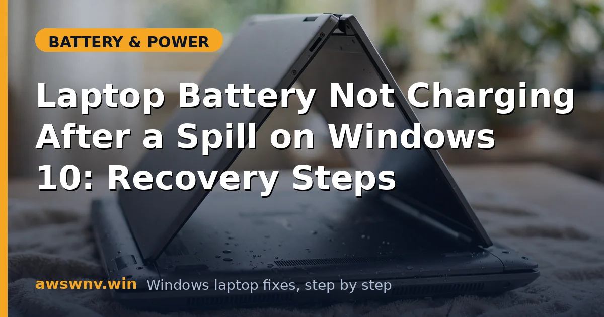 Laptop Battery Not Charging After a Spill on Windows 10: Recovery Steps