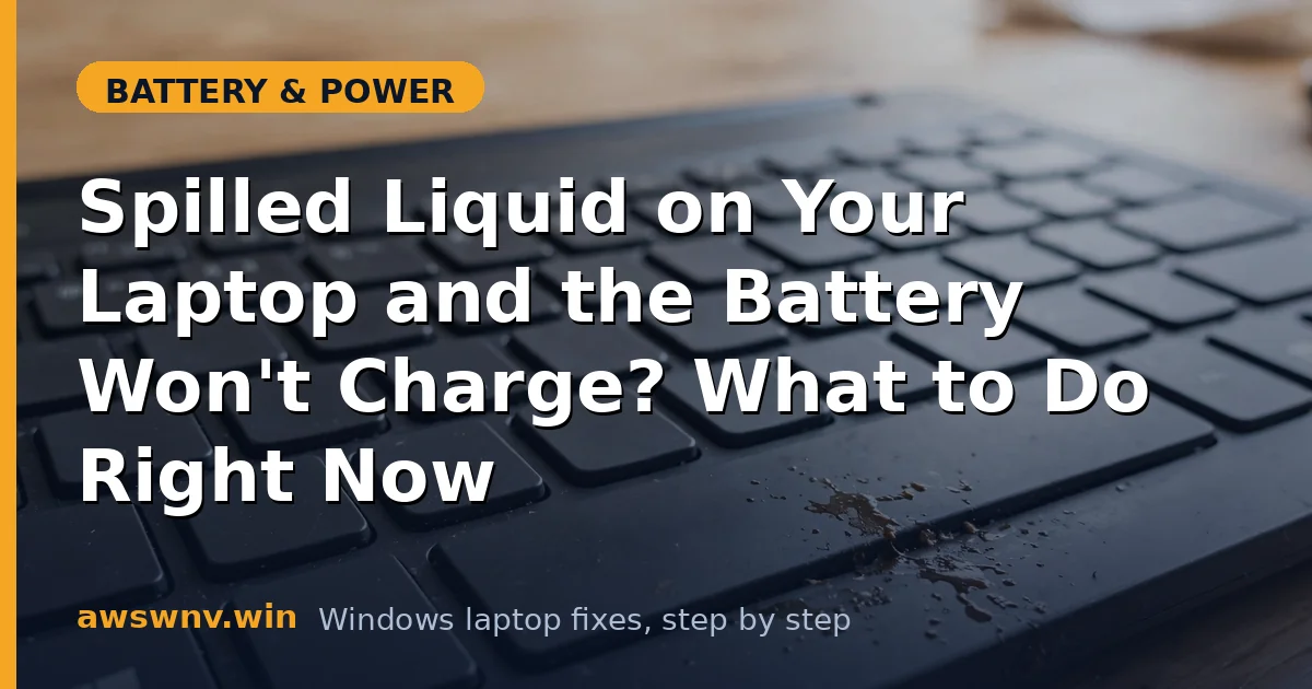Spilled Liquid on Your Laptop and the Battery Won't Charge? What to Do Right Now
