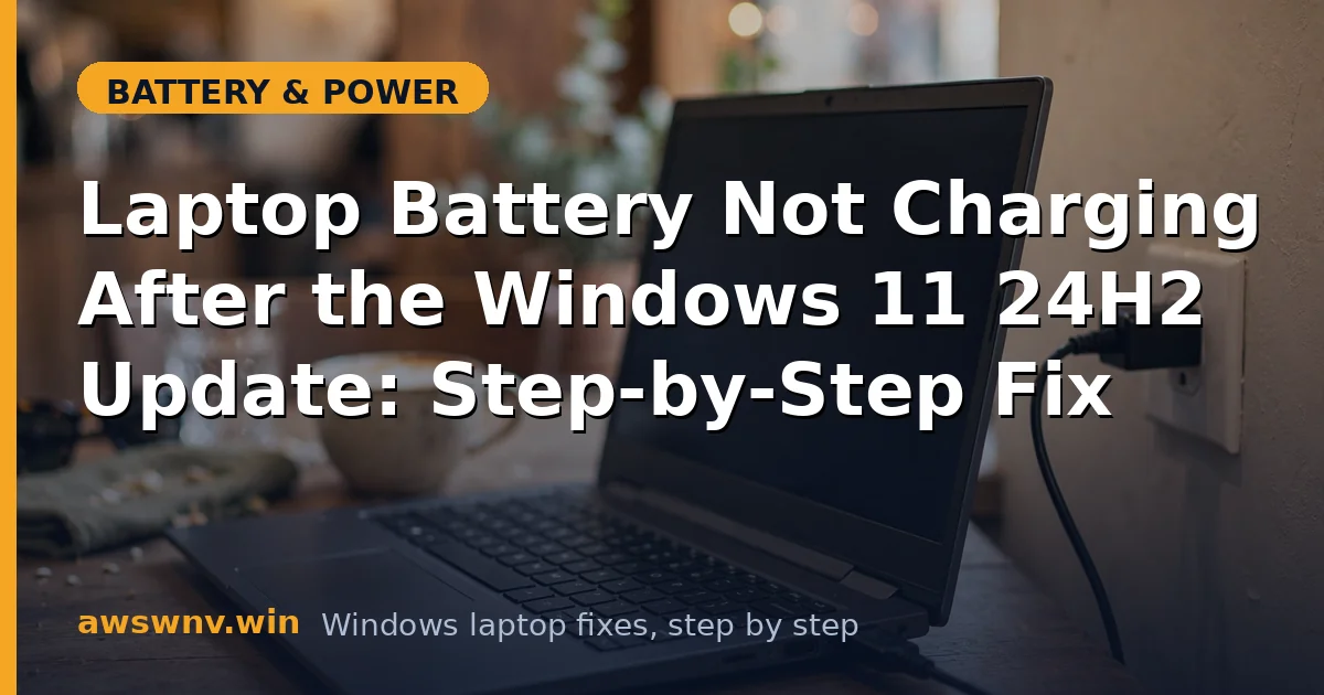 Laptop Battery Not Charging After the Windows 11 24H2 Update: Step-by-Step Fix