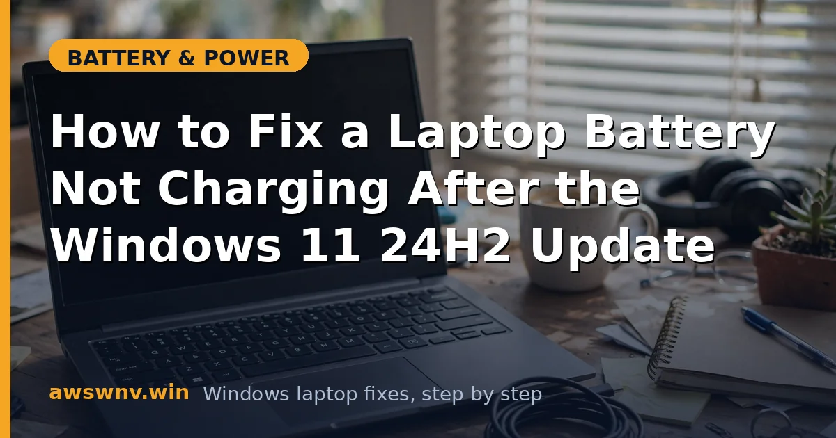 How to Fix a Laptop Battery Not Charging After the Windows 11 24H2 Update
