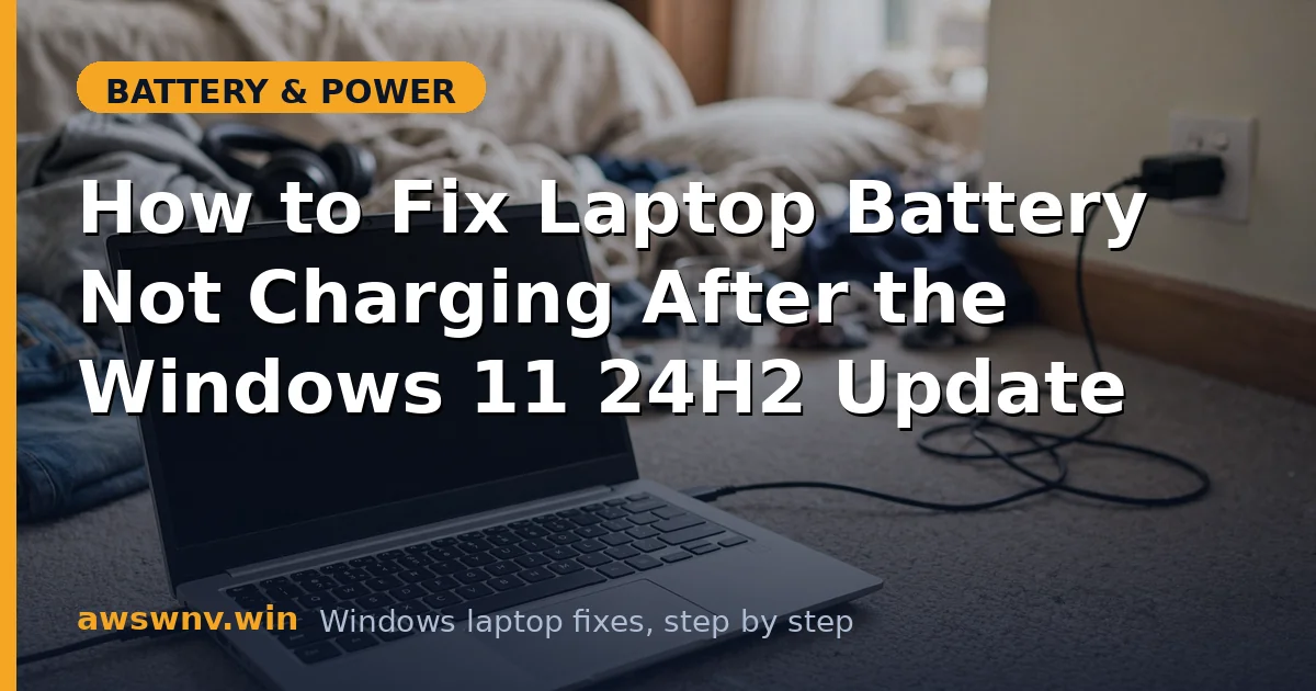 How to Fix Laptop Battery Not Charging After the Windows 11 24H2 Update