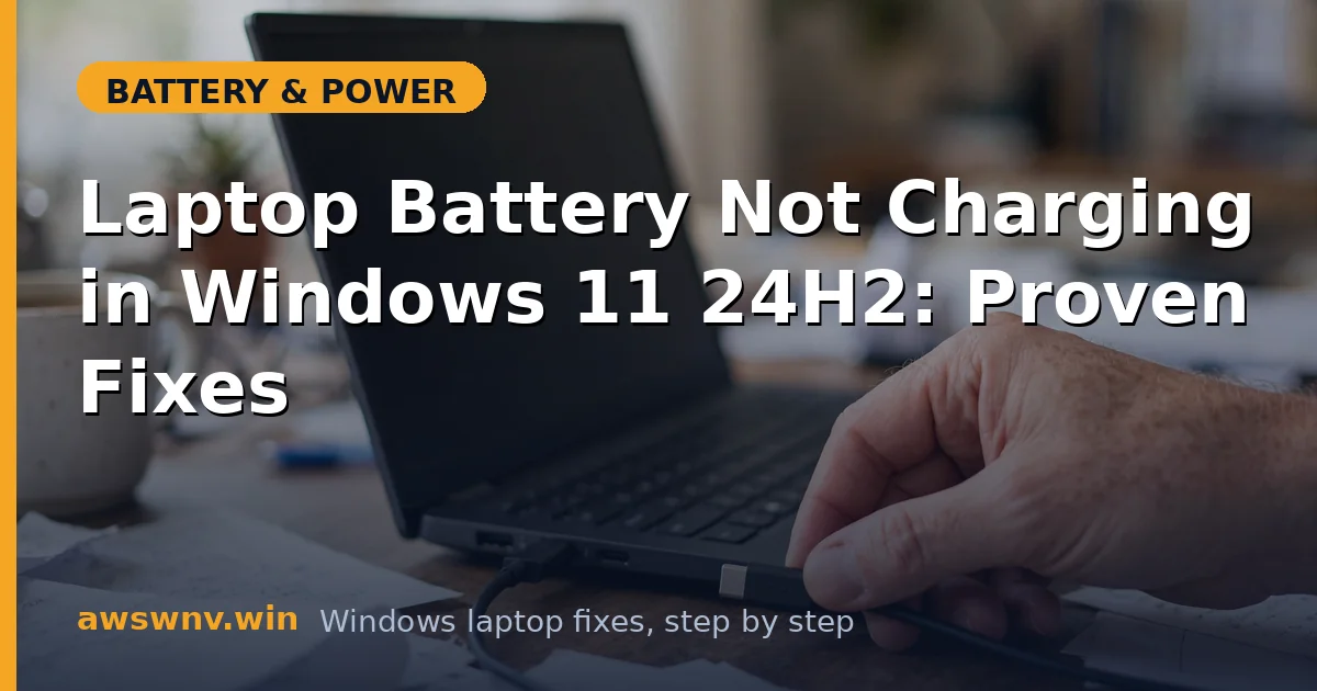 Laptop Battery Not Charging in Windows 11 24H2: Proven Fixes