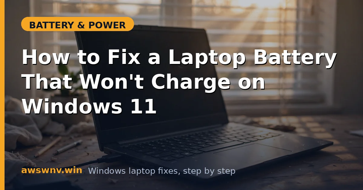 How to Fix a Laptop Battery That Won't Charge on Windows 11