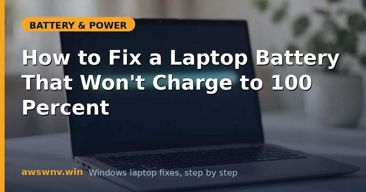 How to Fix a Laptop Battery That Won't Charge to 100 Percent