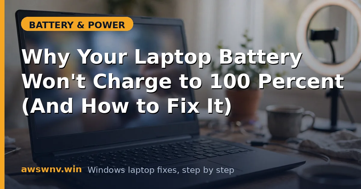 Why Your Laptop Battery Won't Charge to 100 Percent (And How to Fix It)