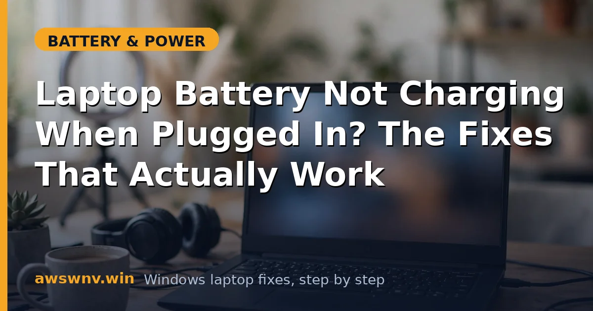 Laptop Battery Not Charging When Plugged In? The Fixes That Actually Work