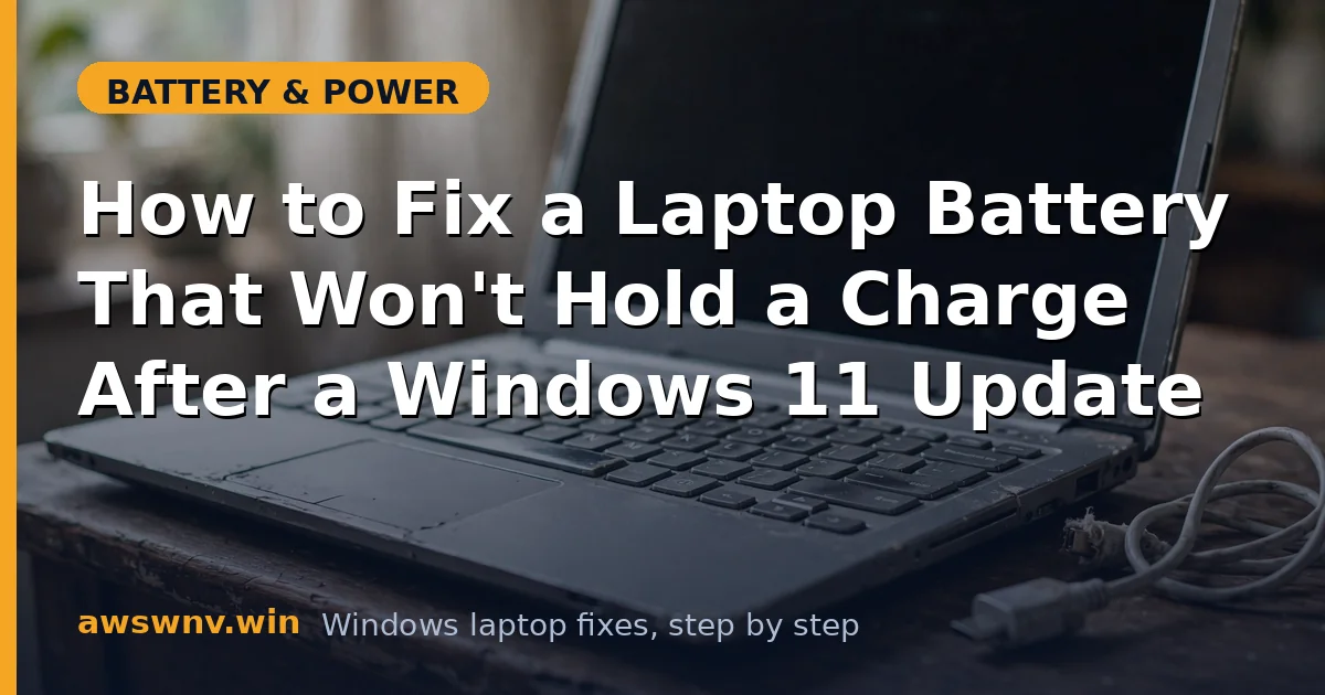 How to Fix a Laptop Battery That Won't Hold a Charge After a Windows 11 Update
