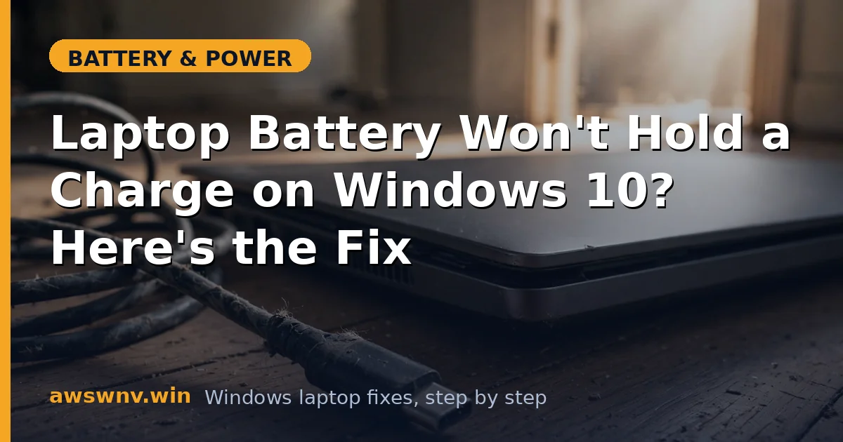 Laptop Battery Won't Hold a Charge on Windows 10? Here's the Fix