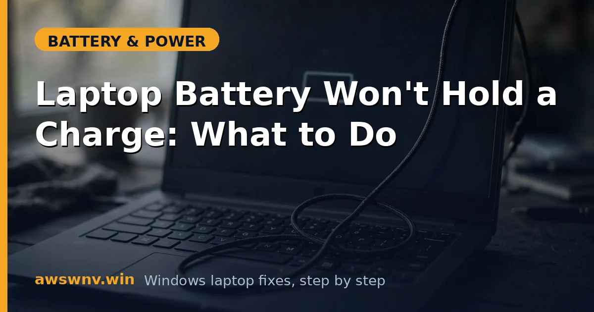 Laptop Battery Won't Hold a Charge: What to Do