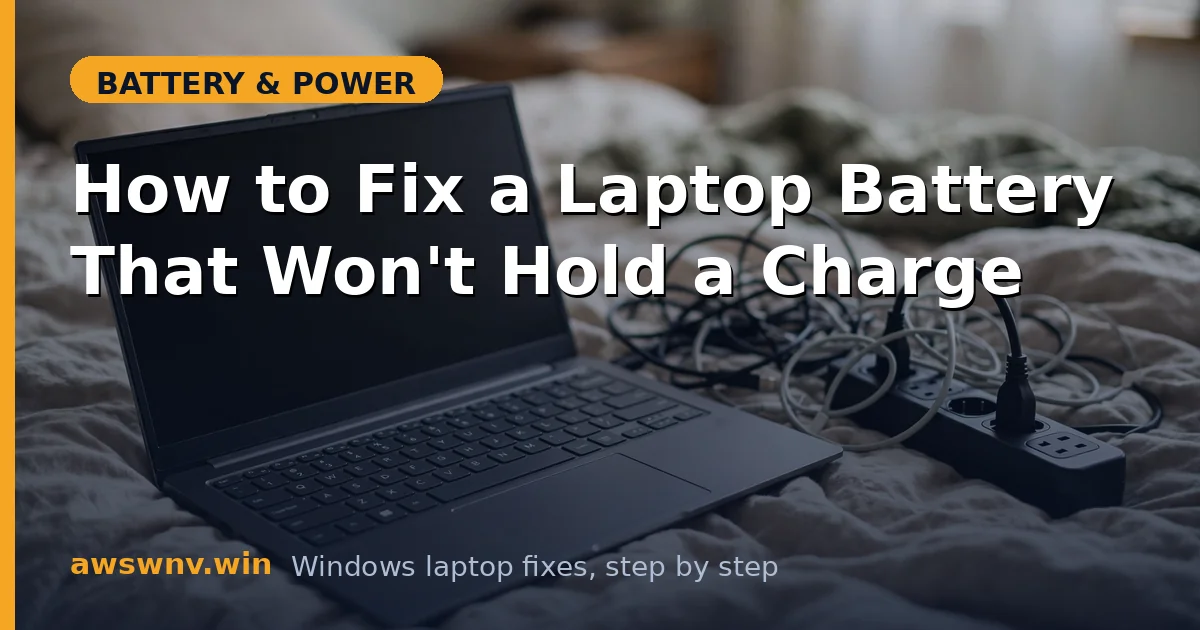 How to Fix a Laptop Battery That Won't Hold a Charge