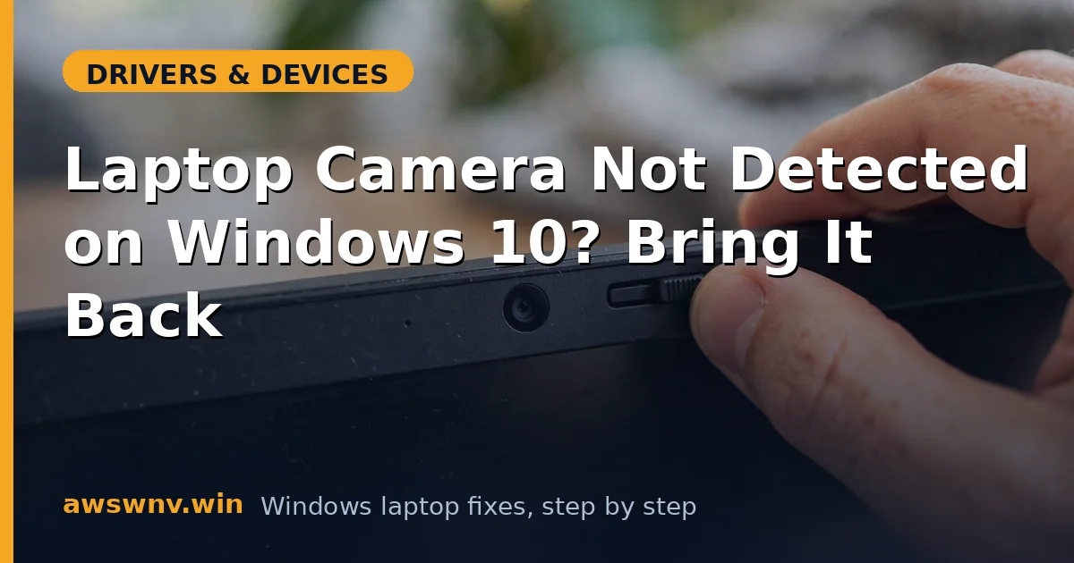 Laptop Camera Not Detected on Windows 10? Bring It Back