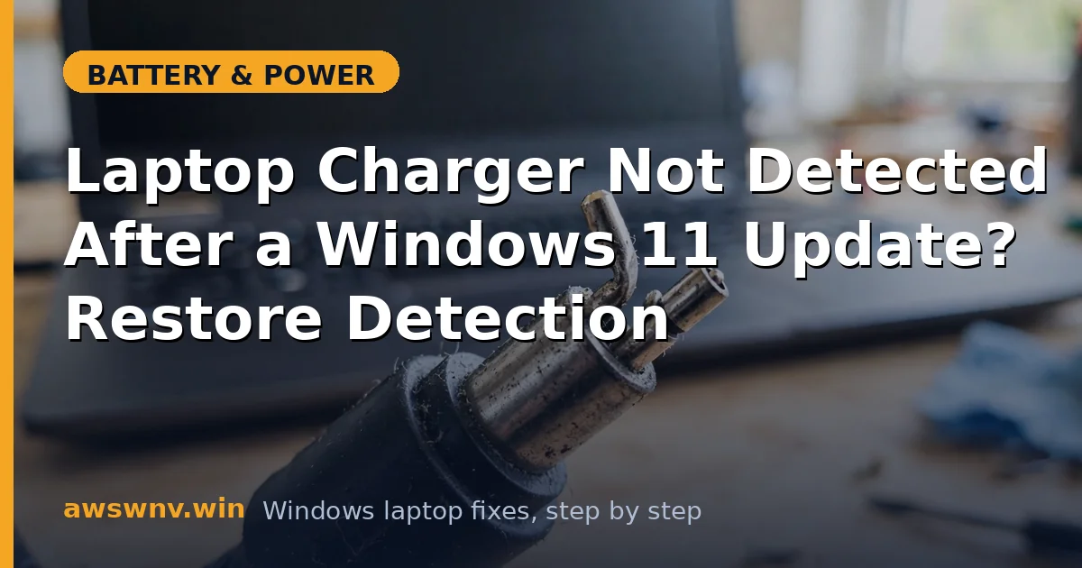 Laptop Charger Not Detected After a Windows 11 Update? Restore Detection