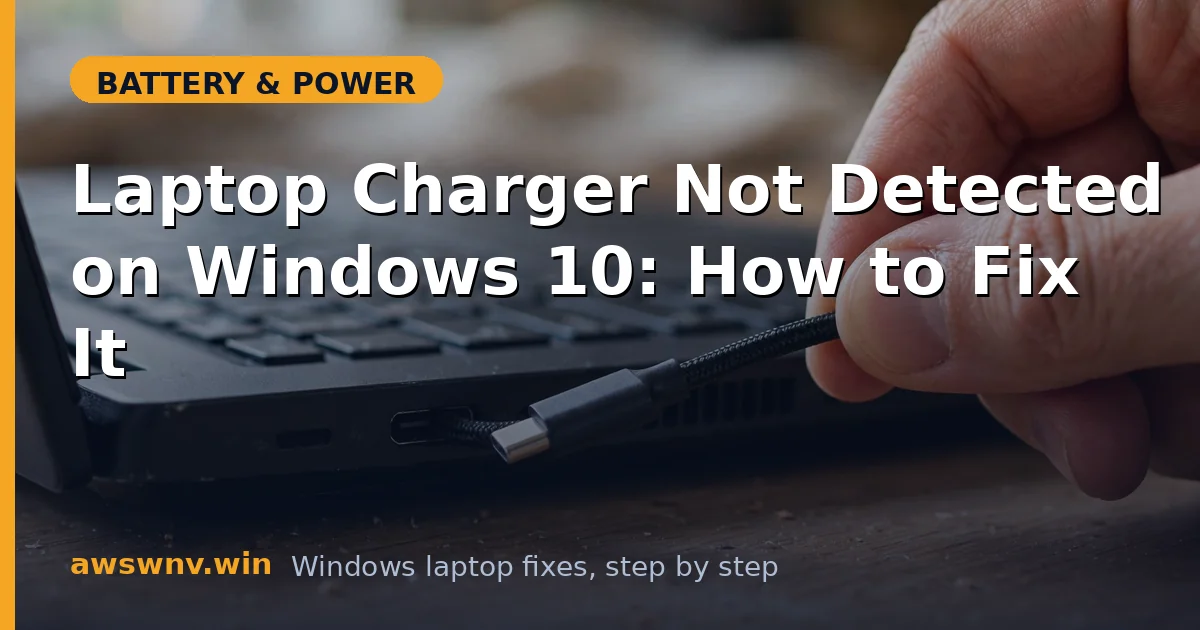 Laptop Charger Not Detected on Windows 10: How to Fix It
