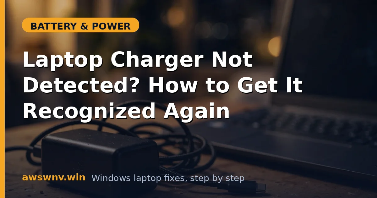 Laptop Charger Not Detected? How to Get It Recognized Again