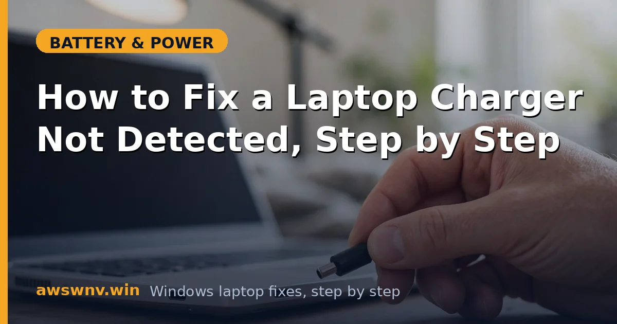 How to Fix a Laptop Charger Not Detected, Step by Step