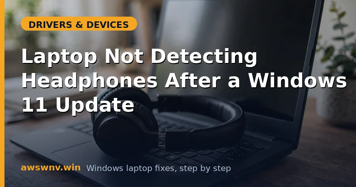 Laptop Not Detecting Headphones After a Windows 11 Update