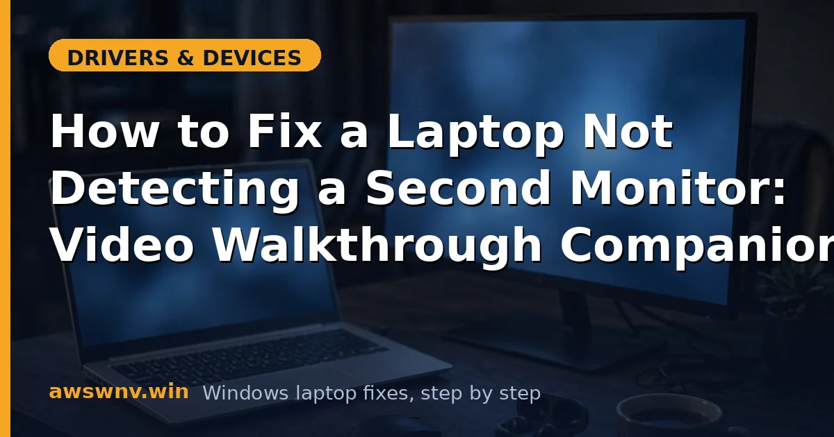 How to Fix a Laptop Not Detecting a Second Monitor: Video Walkthrough Companion