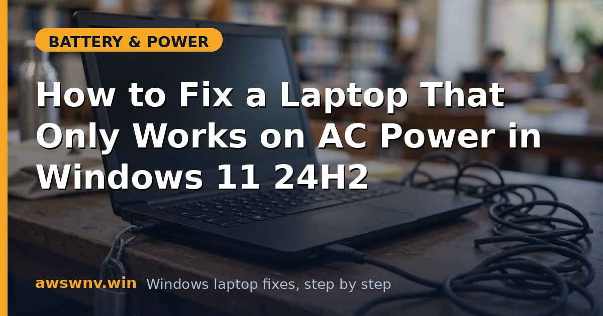 How to Fix a Laptop That Only Works on AC Power in Windows 11 24H2
