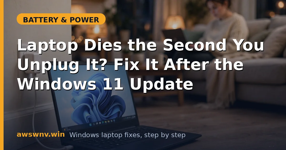 Laptop Dies the Second You Unplug It? Fix It After the Windows 11 Update