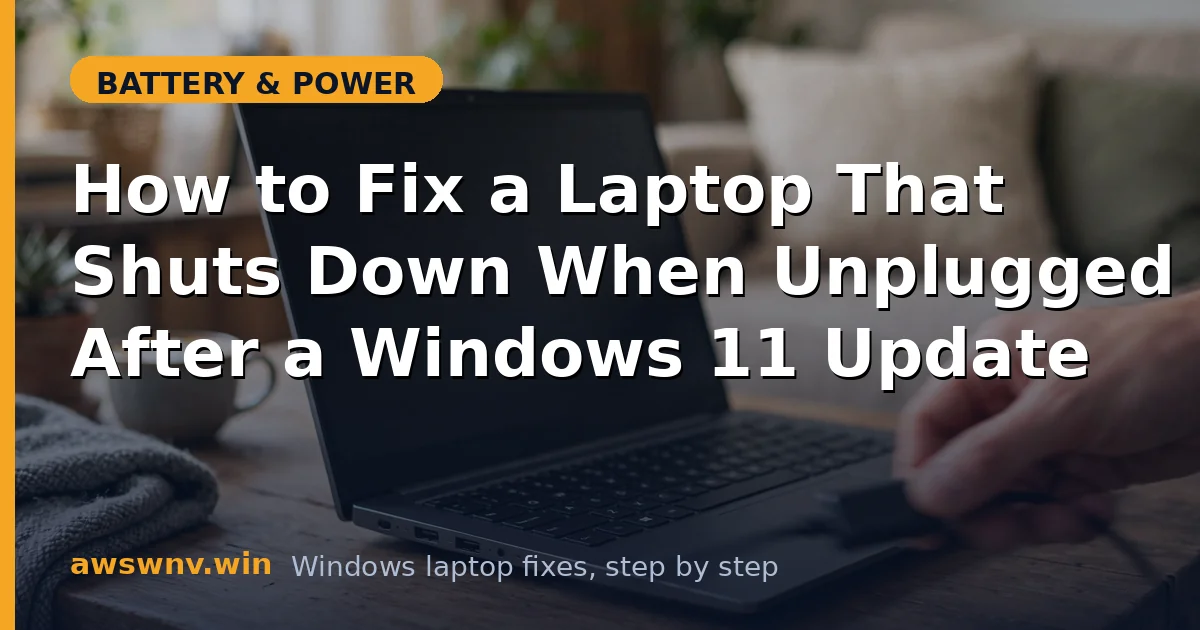 How to Fix a Laptop That Shuts Down When Unplugged After a Windows 11 Update