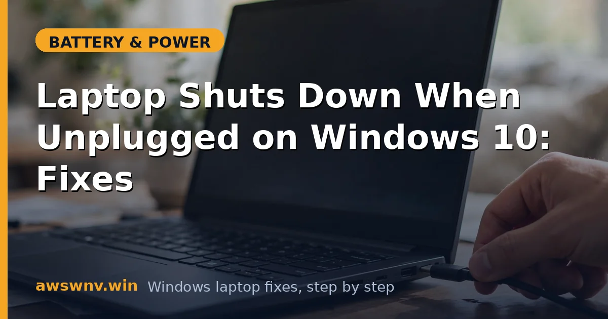 Laptop Shuts Down When Unplugged on Windows 10: Fixes
