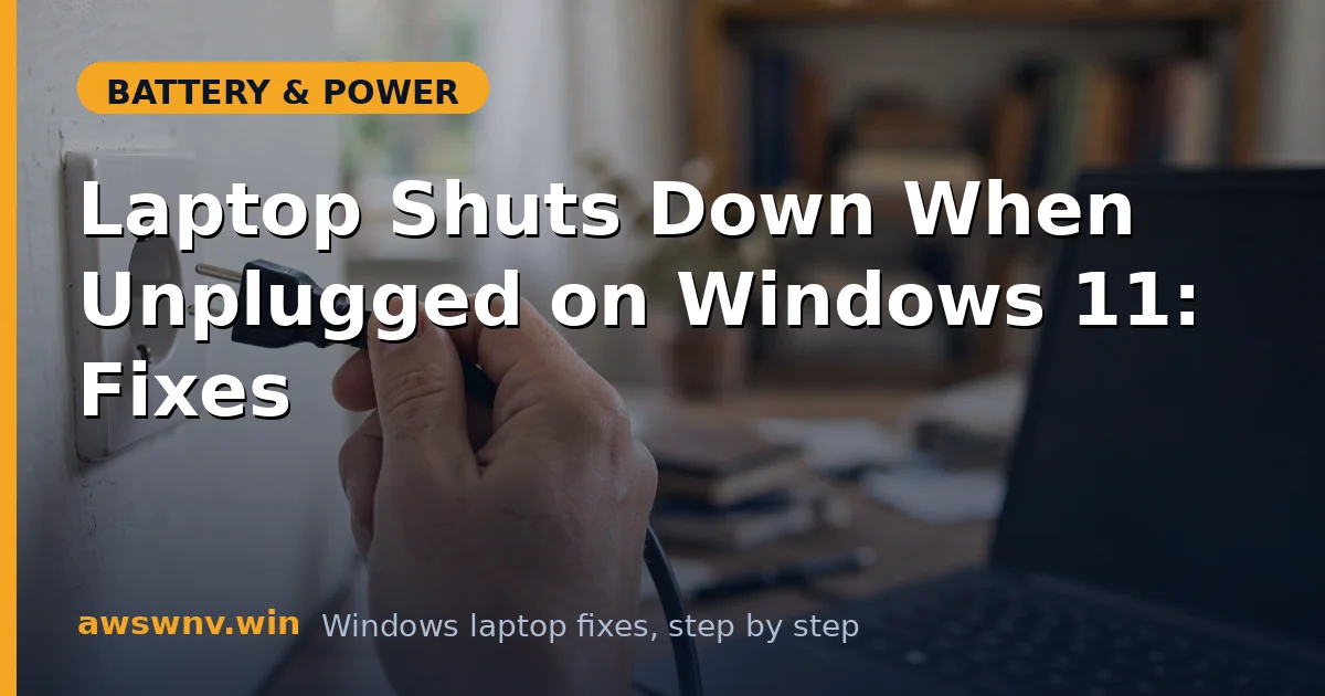 Laptop Shuts Down When Unplugged on Windows 11: Fixes
