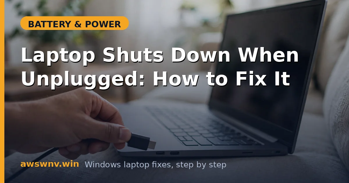 Laptop Shuts Down When Unplugged: How to Fix It