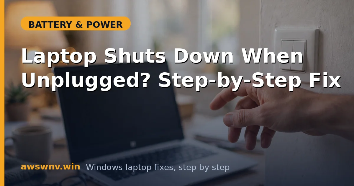 Laptop Shuts Down When Unplugged? Step-by-Step Fix