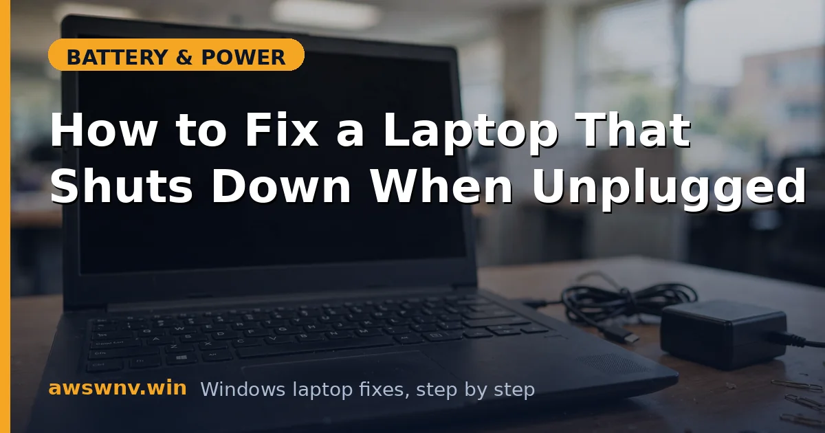 How to Fix a Laptop That Shuts Down When Unplugged