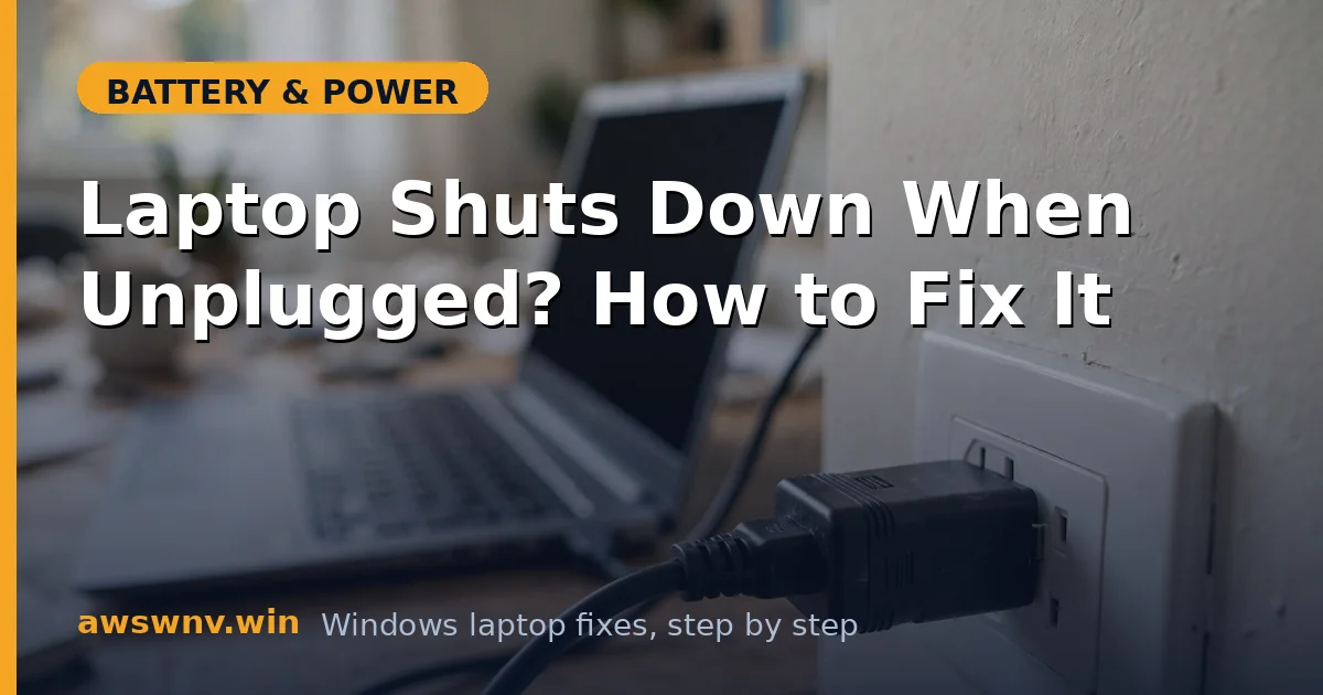 Laptop Shuts Down When Unplugged? How to Fix It