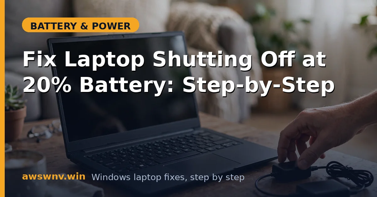 Fix Laptop Shutting Off at 20% Battery: Step-by-Step