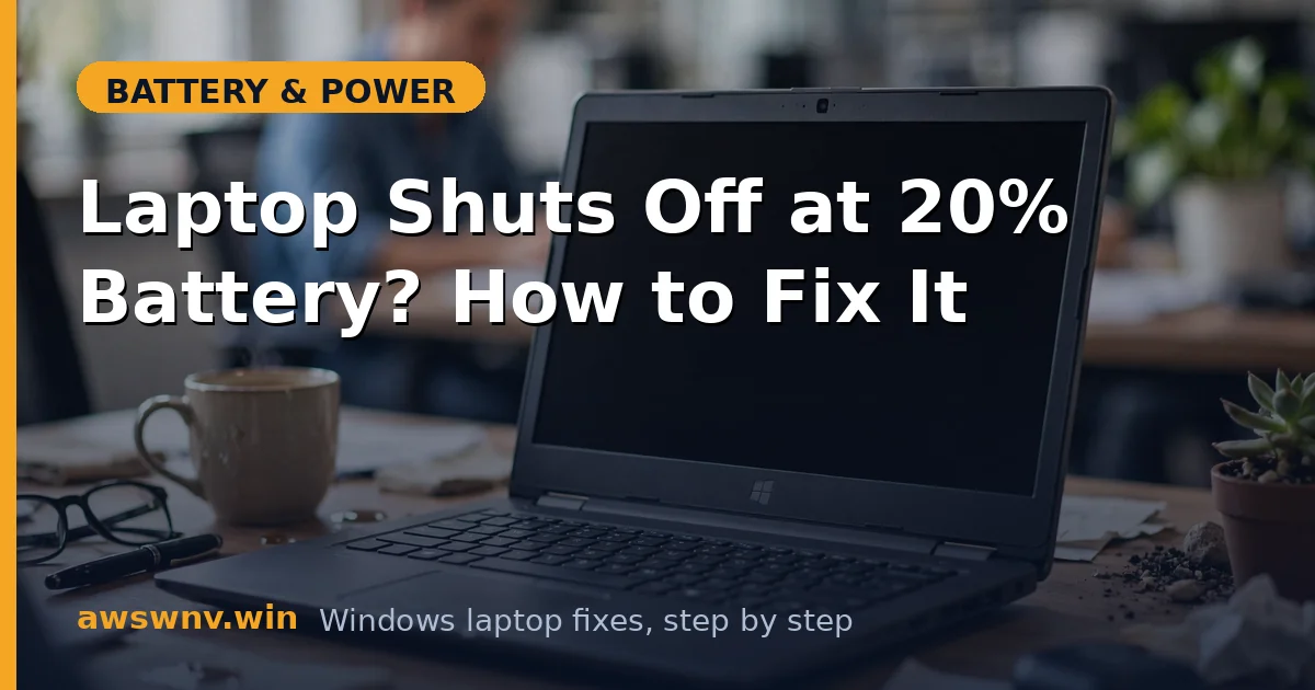 Laptop Shuts Off at 20% Battery? How to Fix It