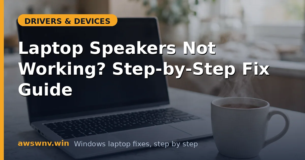 Laptop Speakers Not Working? Step-by-Step Fix Guide