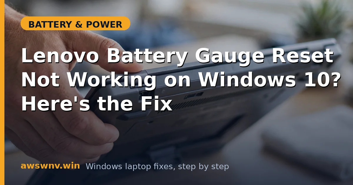 Lenovo Battery Gauge Reset Not Working on Windows 10? Here's the Fix