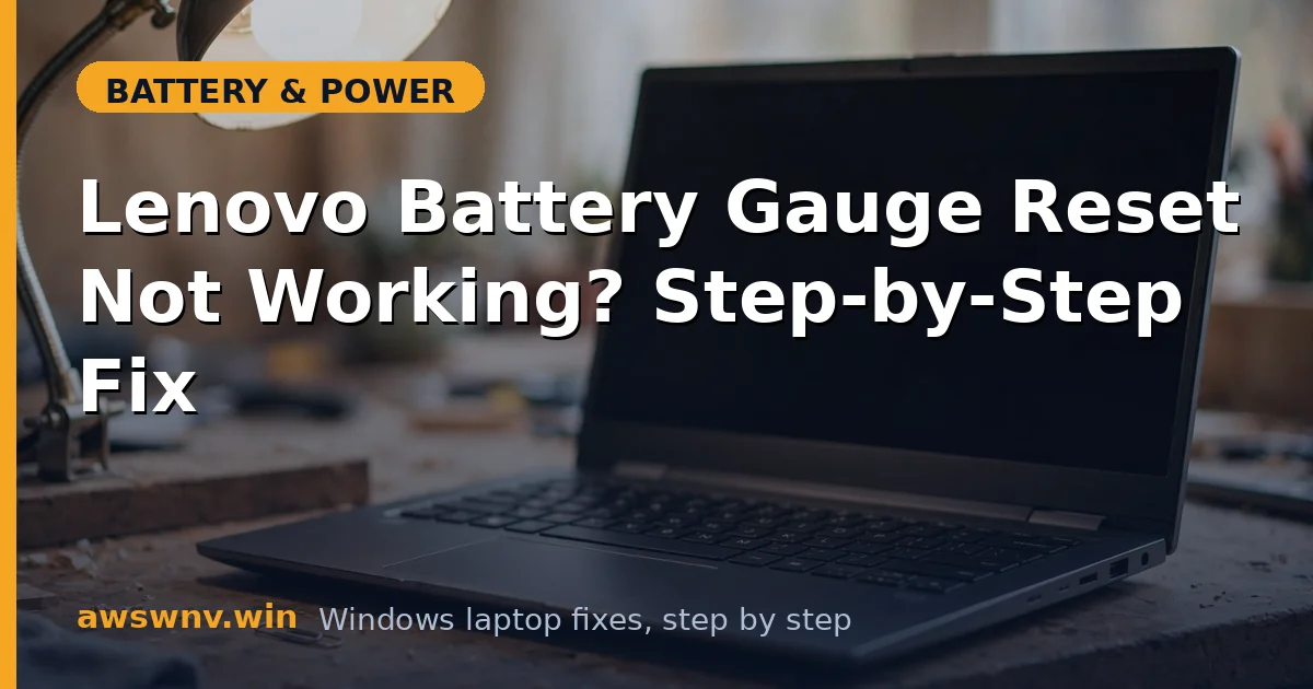 Lenovo Battery Gauge Reset Not Working? Step-by-Step Fix