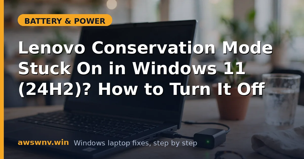 Lenovo Conservation Mode Stuck On in Windows 11 (24H2)? How to Turn It Off