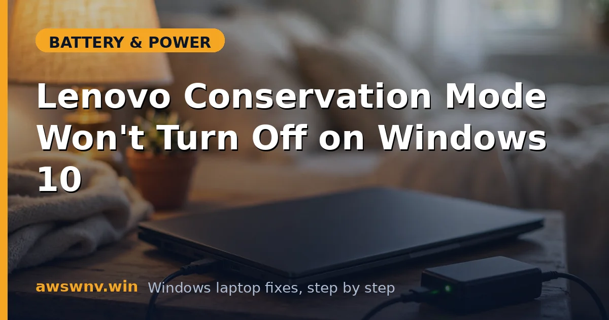 Lenovo Conservation Mode Won't Turn Off on Windows 10