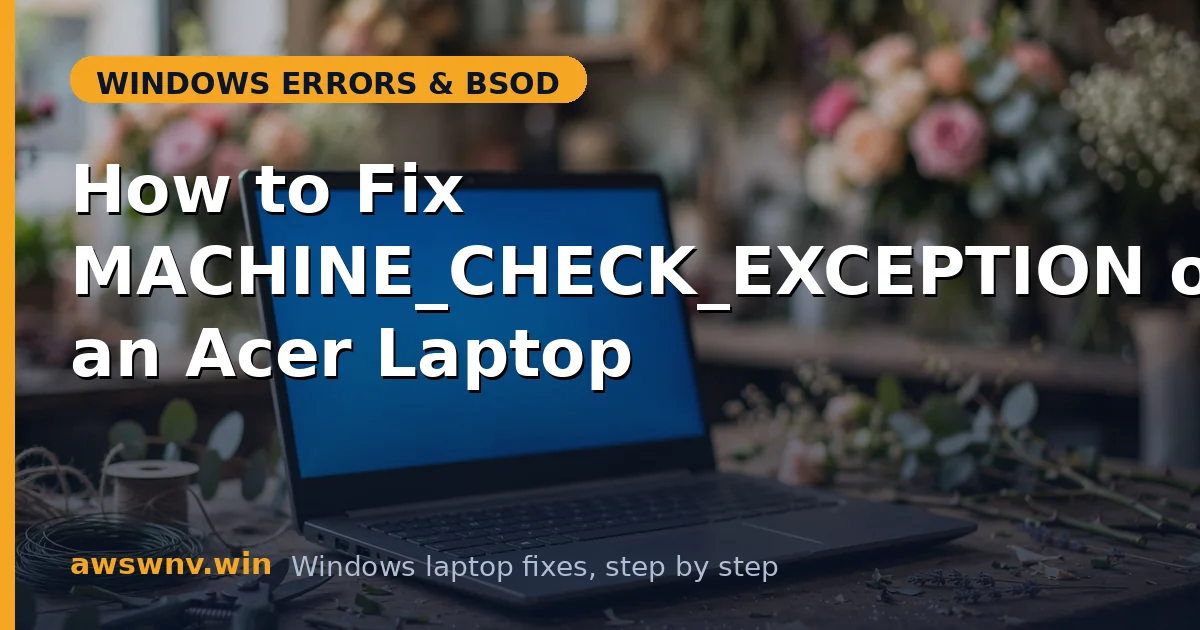 How to Fix MACHINE_CHECK_EXCEPTION on an Acer Laptop