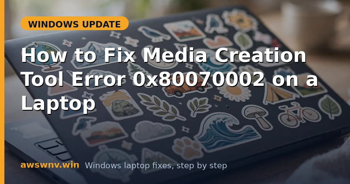 How to Fix Media Creation Tool Error 0x80070002 on a Laptop