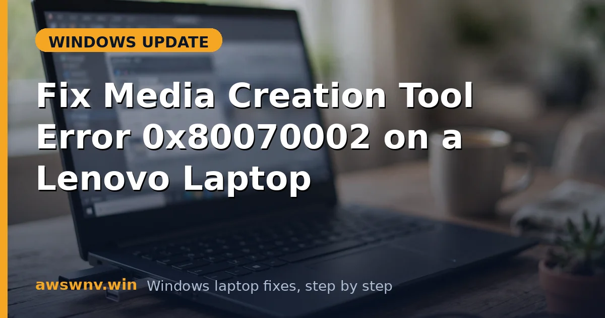 Fix Media Creation Tool Error 0x80070002 on a Lenovo Laptop