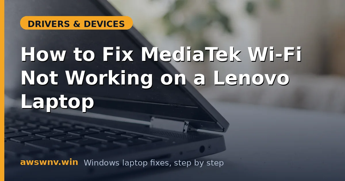 How to Fix MediaTek Wi-Fi Not Working on a Lenovo Laptop