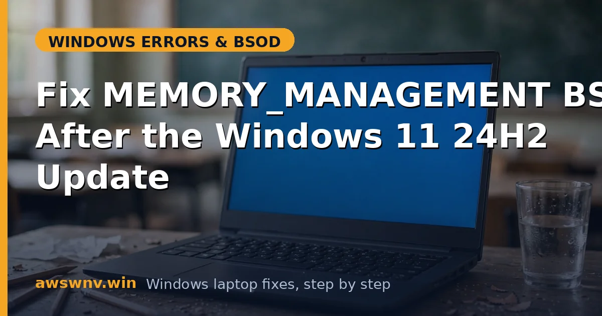 Fix MEMORY_MANAGEMENT BSOD After the Windows 11 24H2 Update