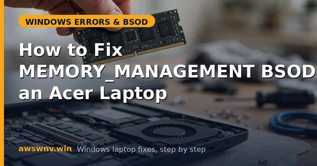 How to Fix MEMORY_MANAGEMENT BSOD on an Acer Laptop