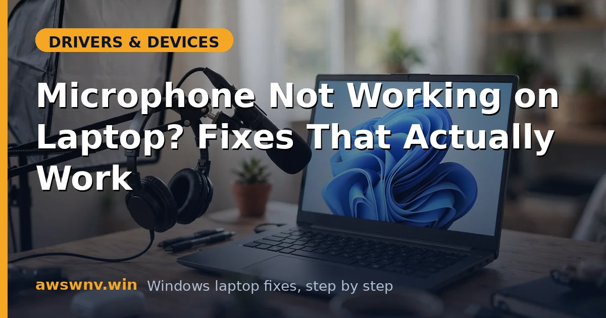 Microphone Not Working on Laptop? Fixes That Actually Work