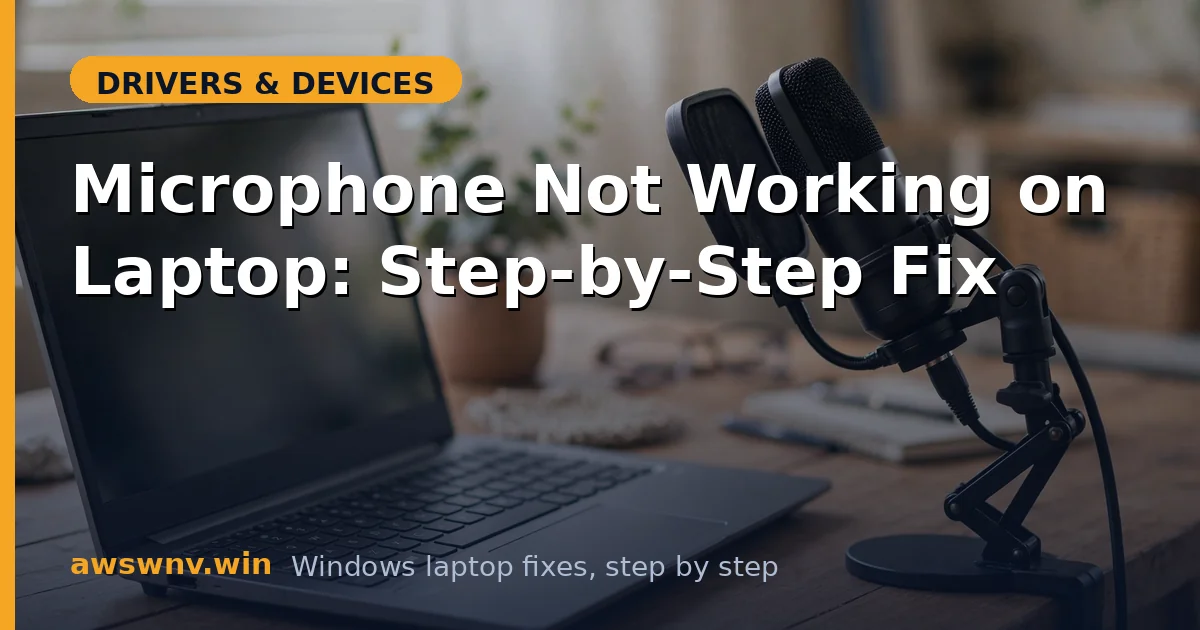 Microphone Not Working on Laptop: Step-by-Step Fix